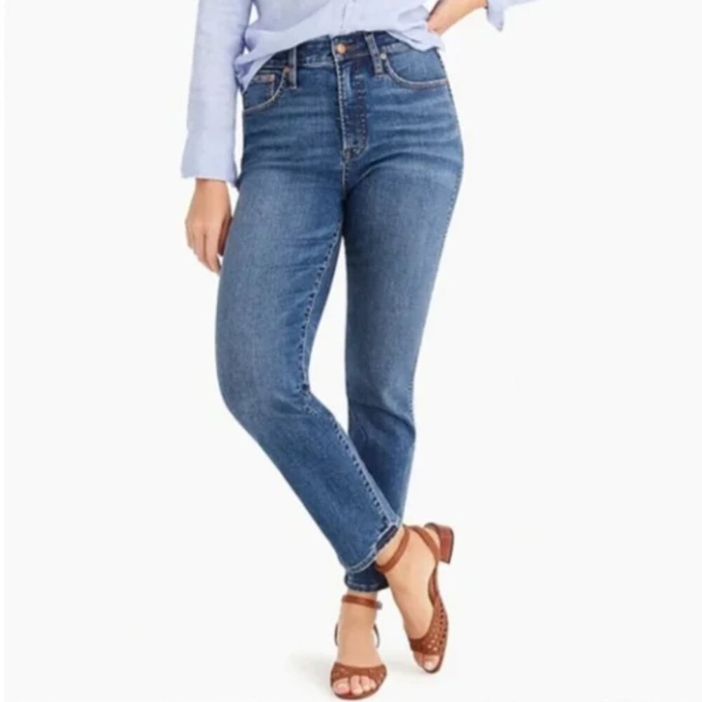J. Crew Vintage Slim Straight Jeans 27 Curvy High Rise Surf Wash L4713 Stretch